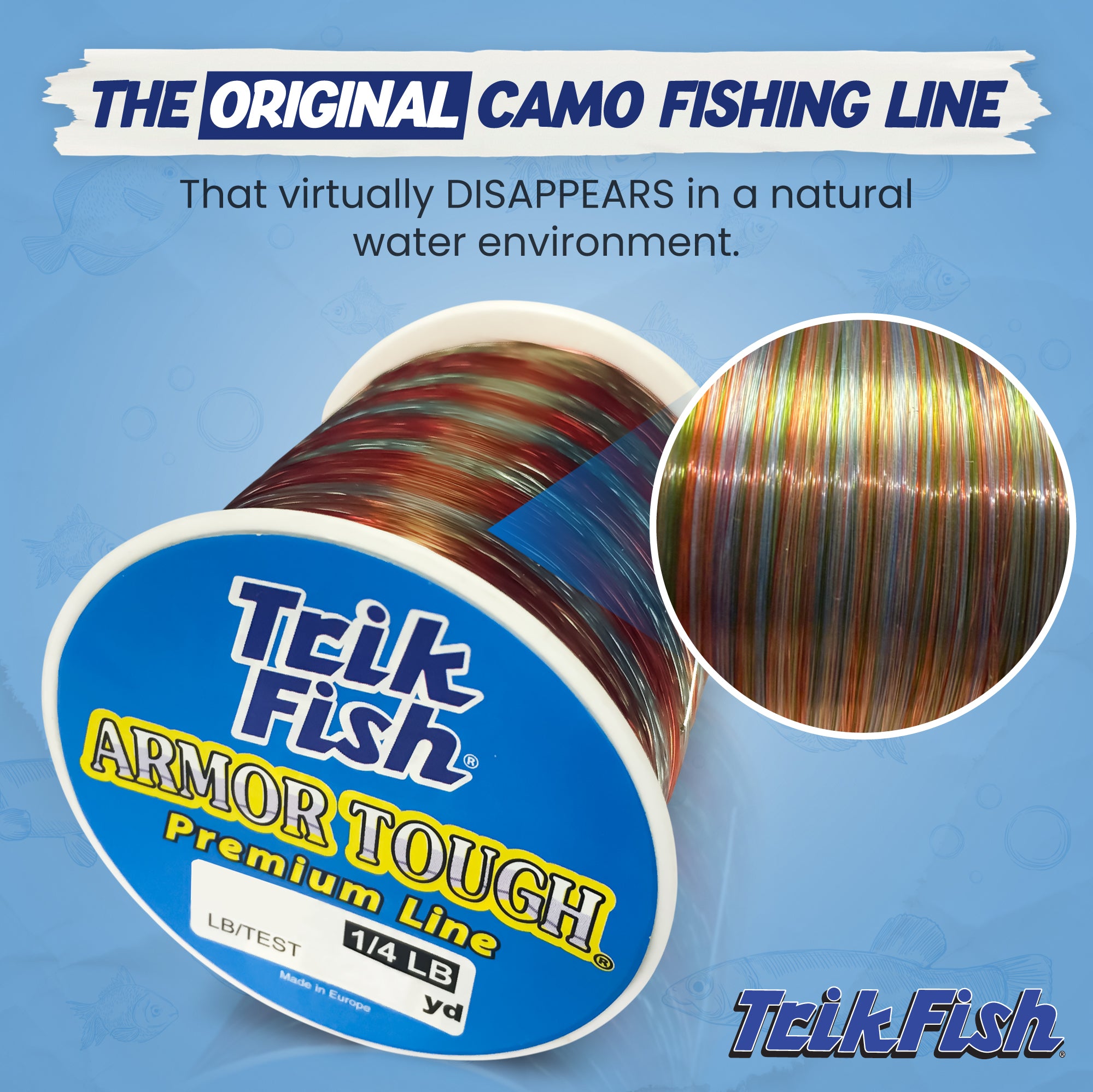 Spool Trik Fish Armor Tough Mono Camo Fishing Line 30# Pound Test 1700 Yards NEW Spool Trik Fish Armor Tough Mono Camo Fishing Line 30# Pound Test 1700 Yards NEW